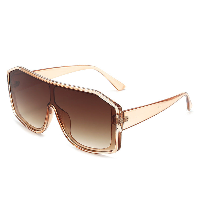 Oversized Geometric Shield Sonnenbrille Trendiges Design