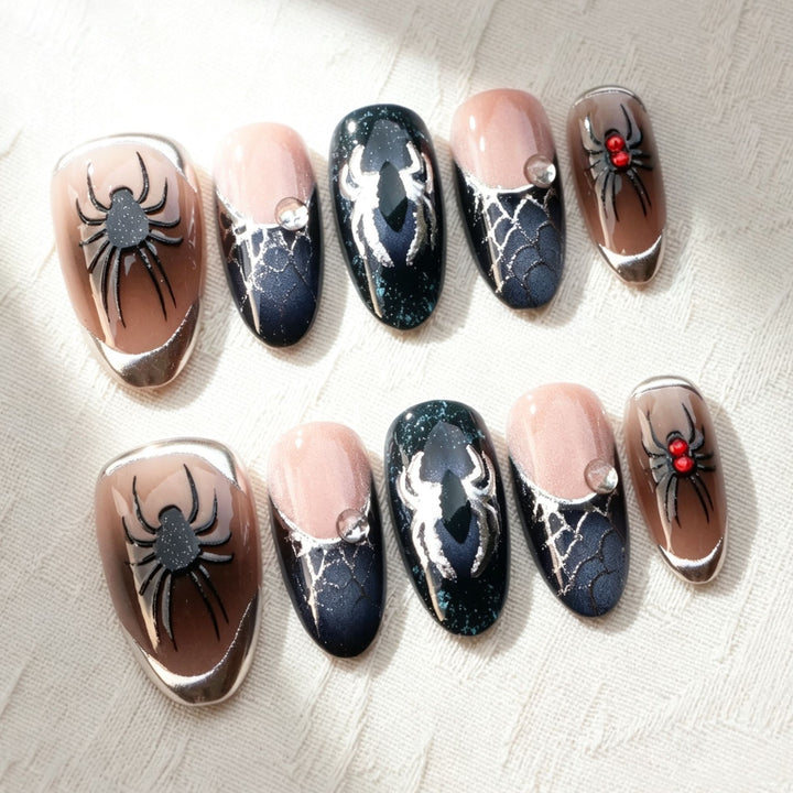 Premium Halloween-Themen Press-On Nagelkunst