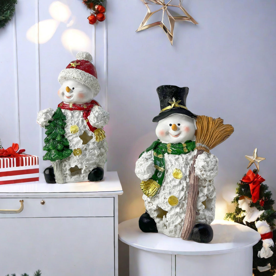 Dekorative Schneemann Skulptur Karnz