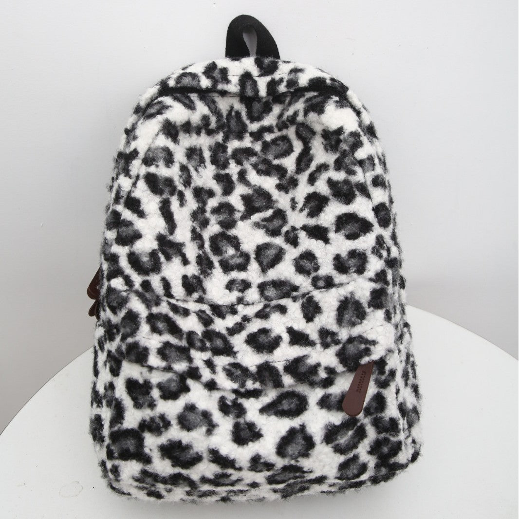 Fleece Rucksack Im Trendigen Leoprint Karnz