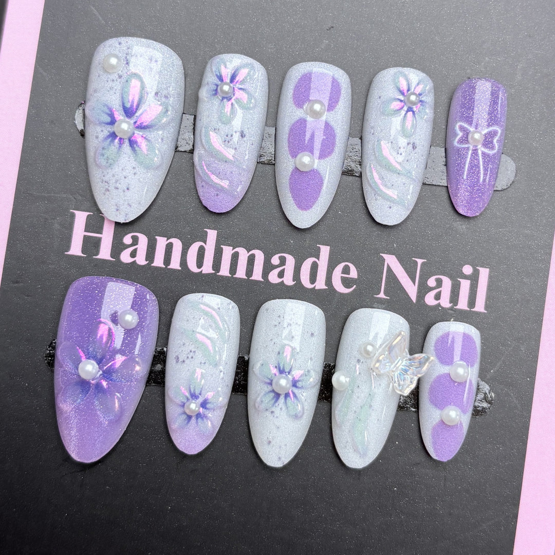 Blumenmuster Press-On Nail Art Kollektion