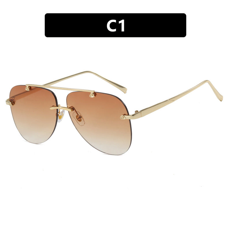 Damen elegante Piloten-Sonnenbrille mit UV-Schutz und reflektierenden Gläsern Karnz