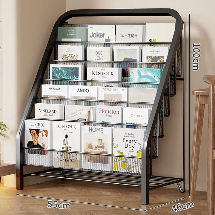 Schräge gestufte Netzboden Buch- und Zeitschriftenständer