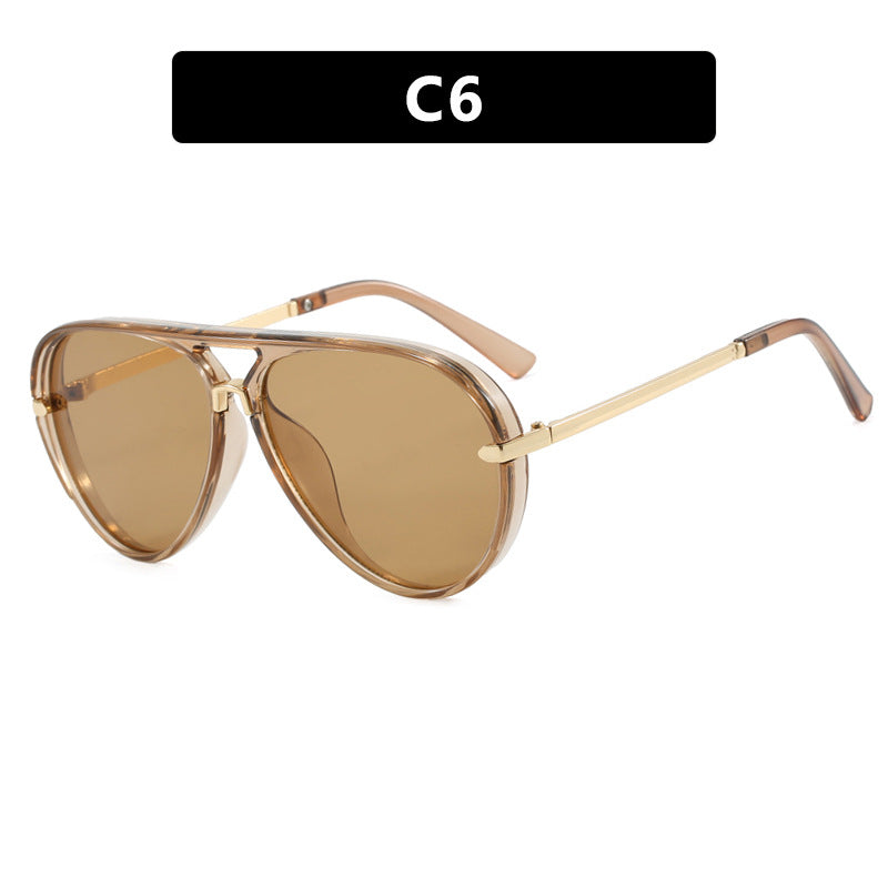 Damen modische Piloten-Sonnenbrille mit eleganten Metallakzenten Karnz