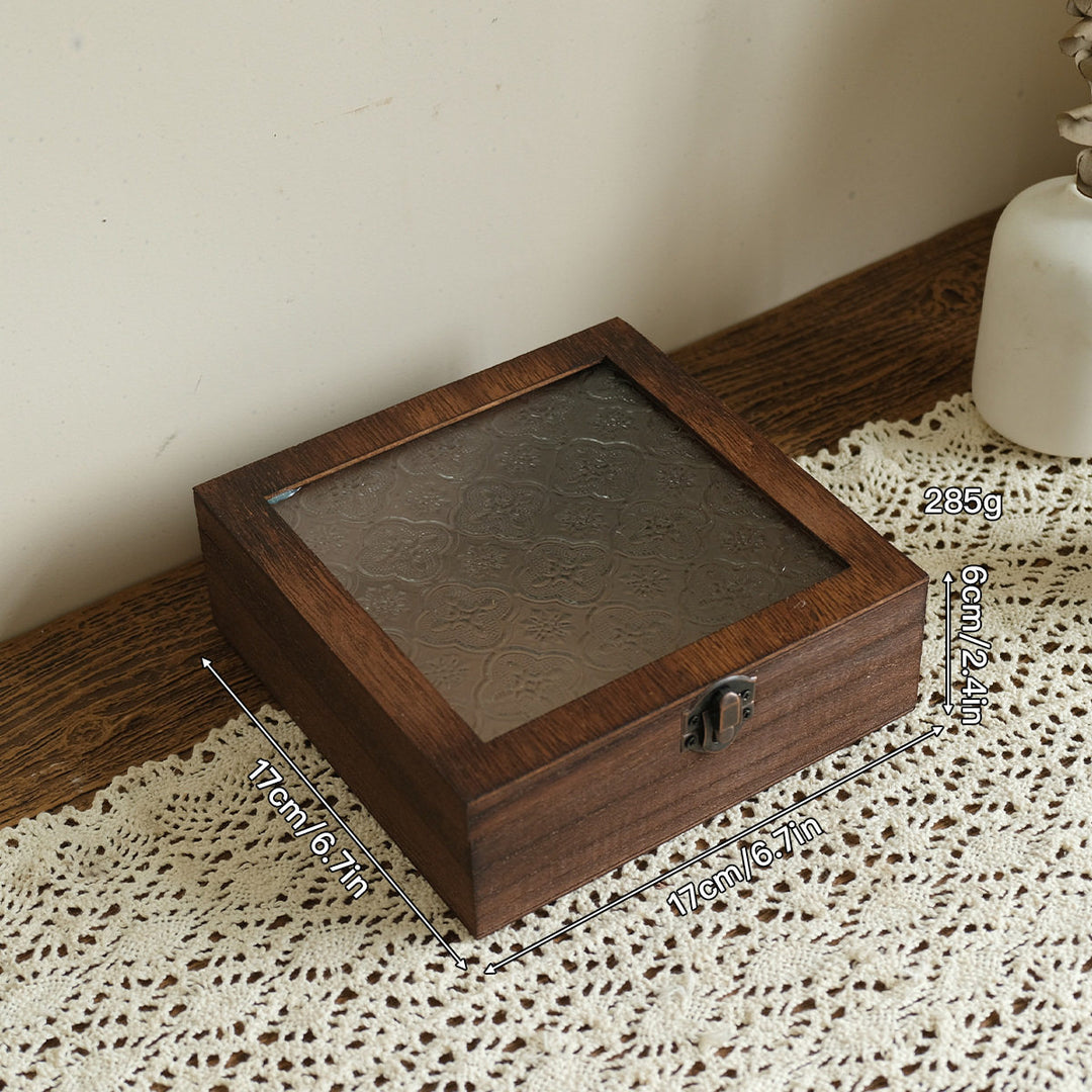 Vintage achteckige Holz-Schmuckbox
