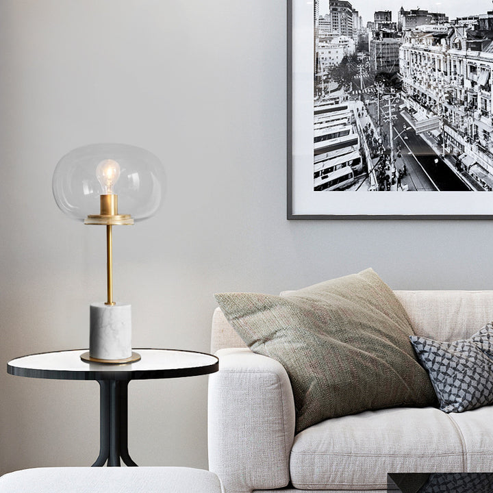 Moderne Minimalistische Tischlampe mit Glasschirm