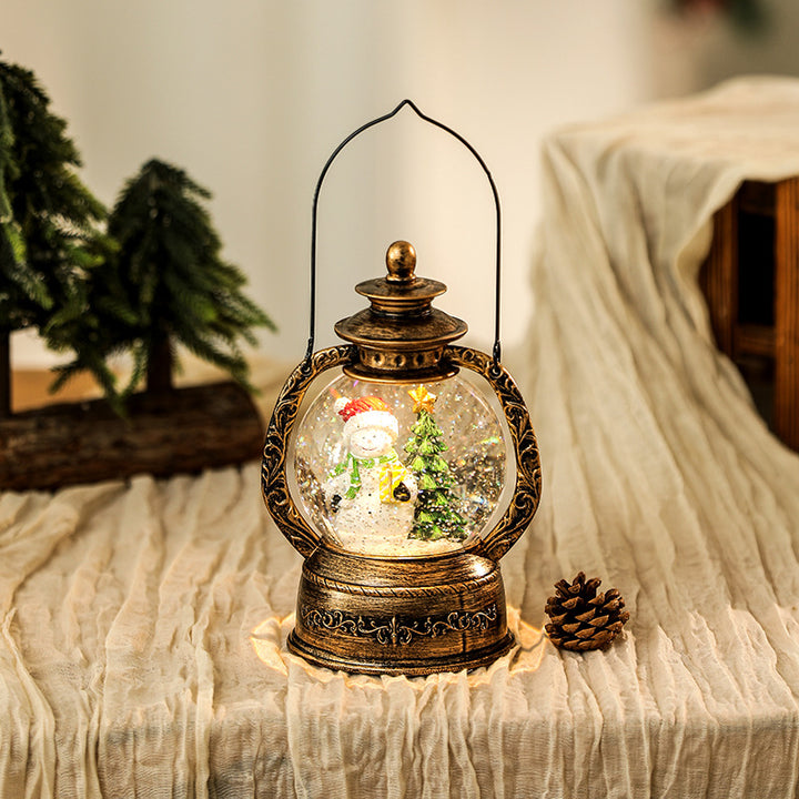 Nostalgische Weihnachtslaterne mit Schneekugel Karnz