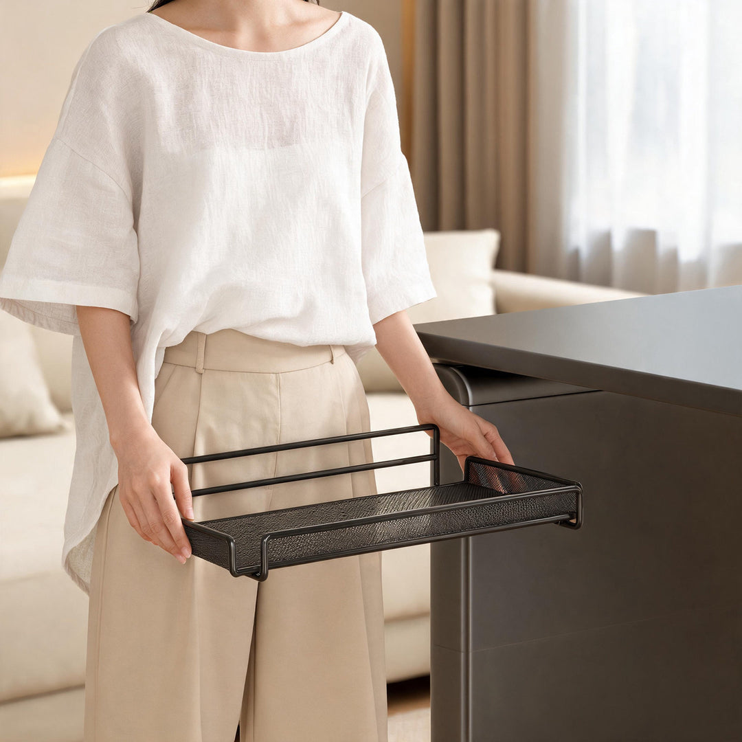 Niedrigprofiliertes Mesh-Unter-Schienen-Organizer-Regal für Bettgestelle und Etagenbett-Schienen