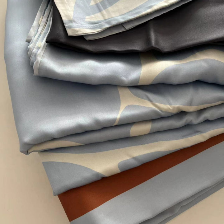 Atmungsaktives Baumwoll-Bettbezug-Set mit Aquarell-Pinselstrich-Muster