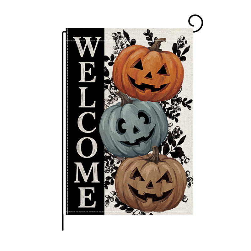 Halloween Willkommen Dekorative Gartenflagge