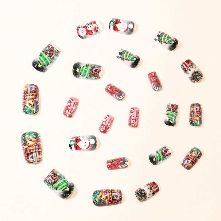 Festliche 3D Weihnachtsnagelkunst Verlängerungen Karnz