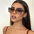 Damen elegante quadratische Sonnenbrille mit verspiegelt Gläsern Karnz