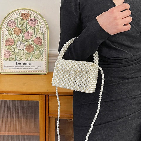 Perlenverzierte Vintage-Handtasche