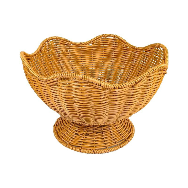 Unisex Rattan Obstschale mit eleganten Wellenlinien Karnz
