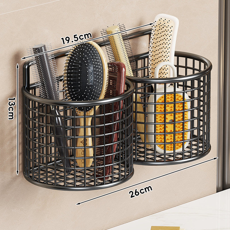 Wandmontierter Triple-Mesh Badezimmerorganizer Korb für Bürsten, Kämme und Schwämme