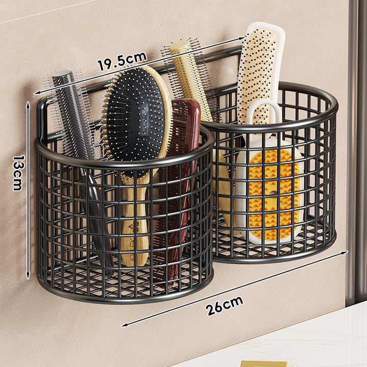 Wandmontierter Triple-Mesh Badezimmerorganizer Korb für Bürsten, Kämme und Schwämme