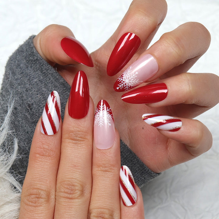 Elegante festliche Stiletto-Press-On-Nägel Karnz