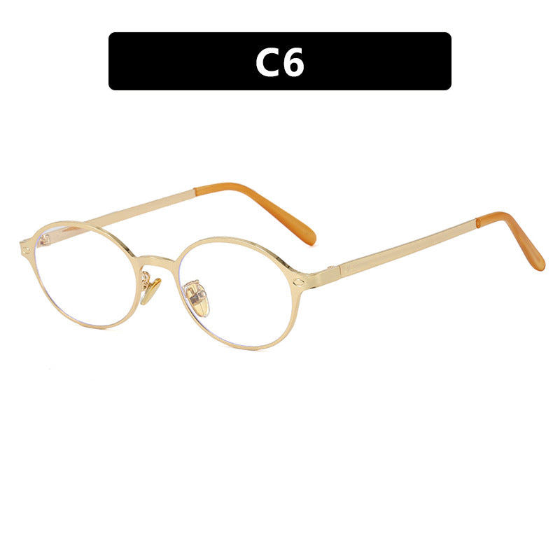 Damen runde Brille mit filigranem Metallrahmen und bequemen Nasenpads Karnz