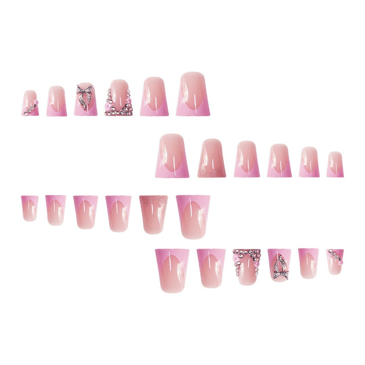 Floral Rhinestone Press-On Nail Enhancements Karnz