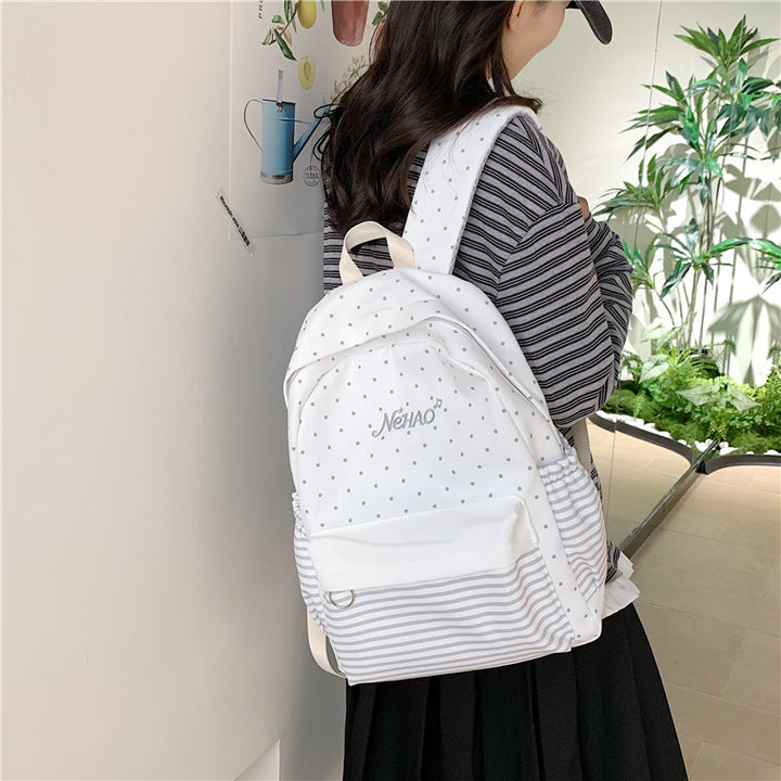 Polka-Dots-Print Freizeit-Rucksack Karnz