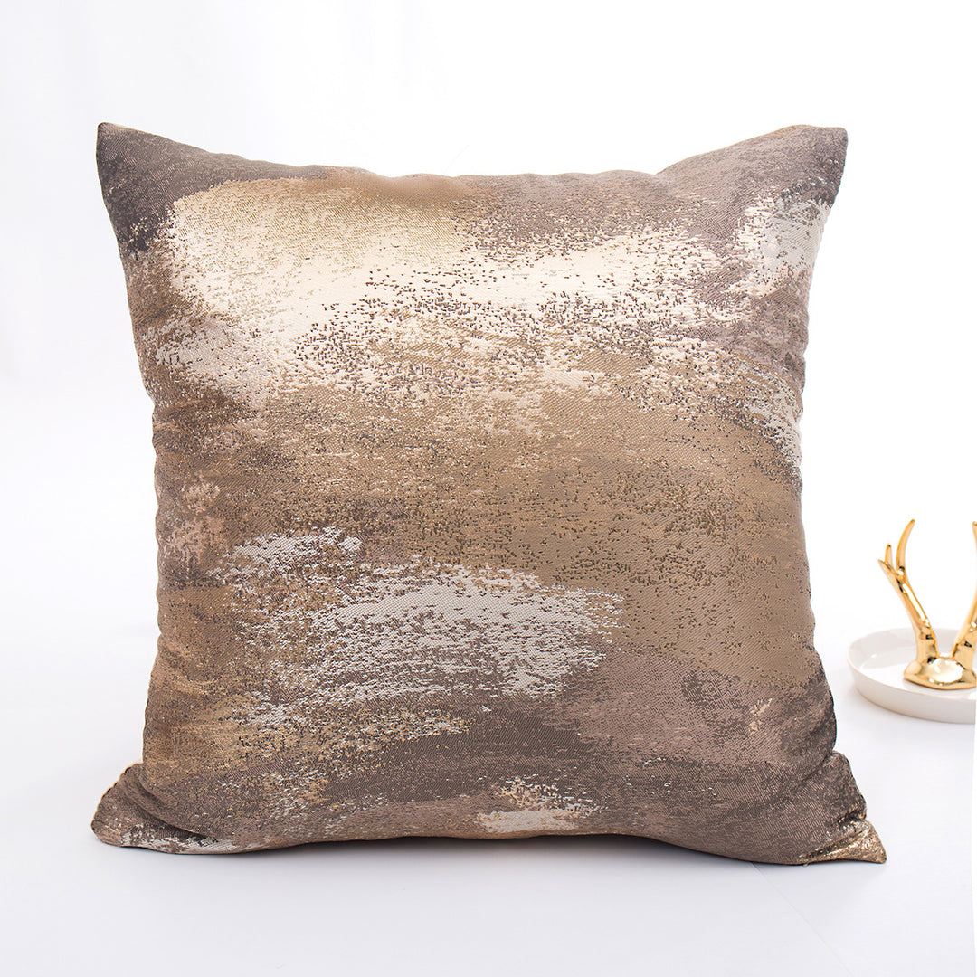 Dekoratives strukturiertes Kissen mit metallischem Finish