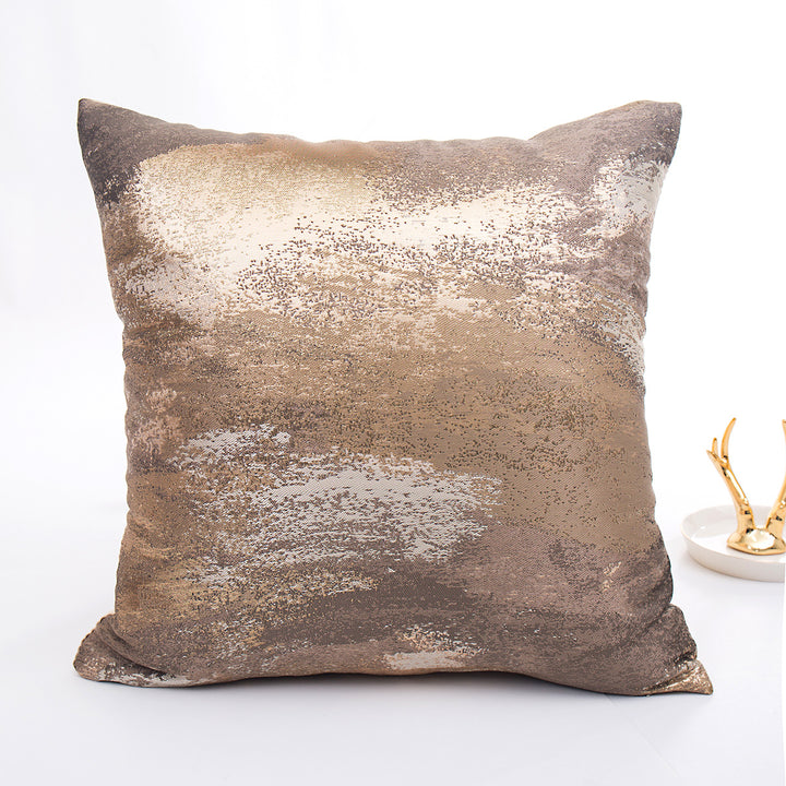 Dekoratives strukturiertes Kissen mit metallischem Finish