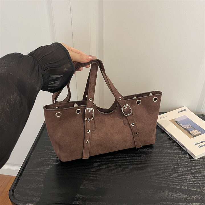 Stylische Minimalistische Wildleder-Tote-Tasche