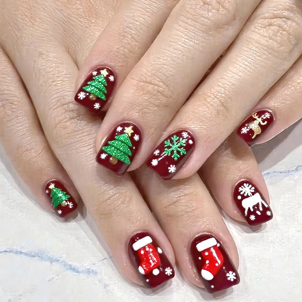 Festlich Themen Press-On Nagelkunst Set Karnz