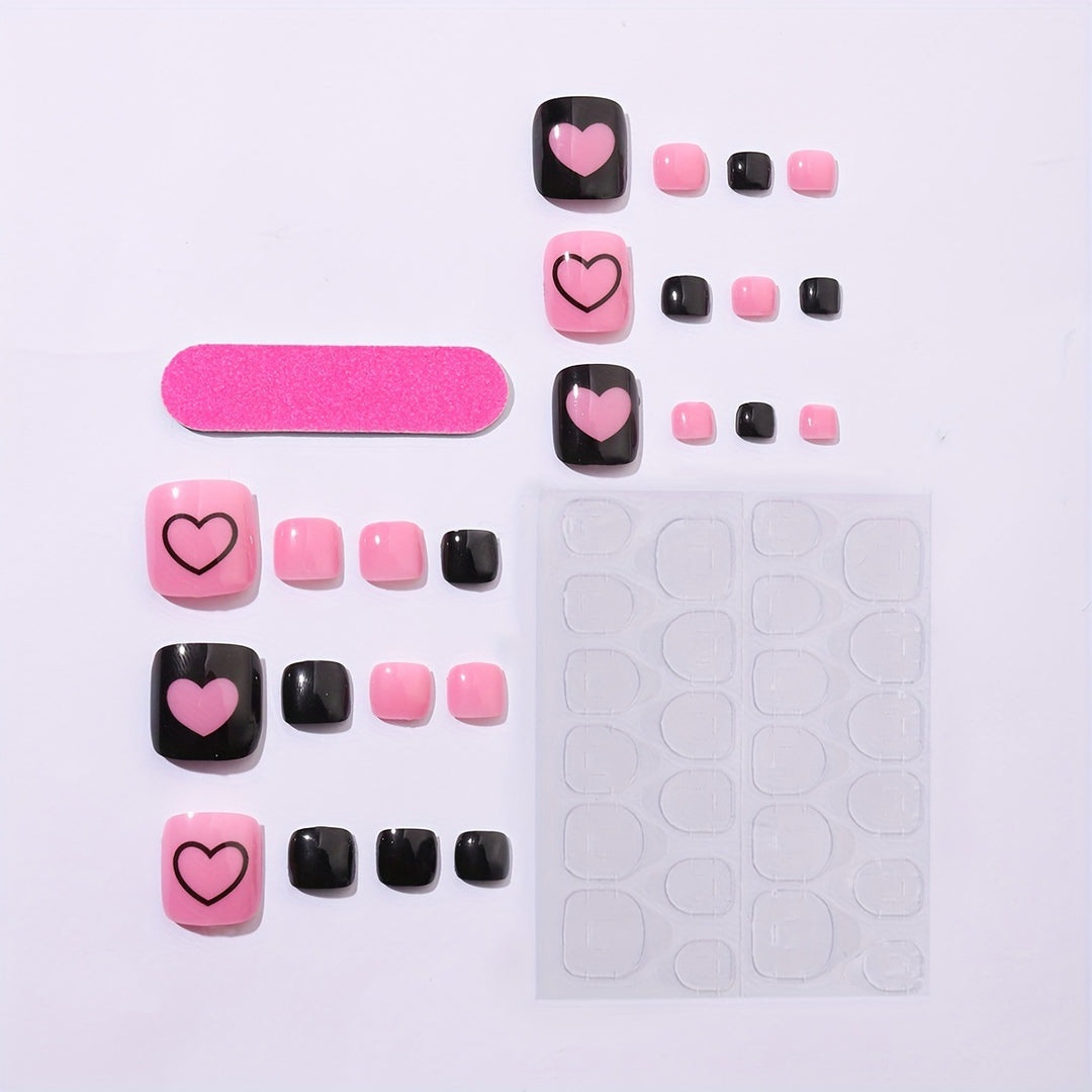 Kreatives Nagelkunst Set mit Herzmustern Karnz