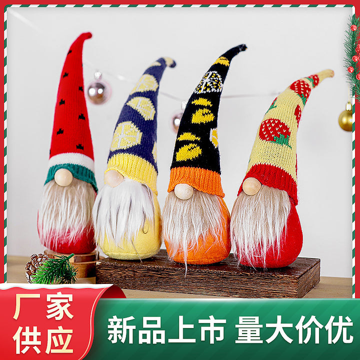 Dekorative Plüsch-Erdbeer-Gnom-Figurine Karnz