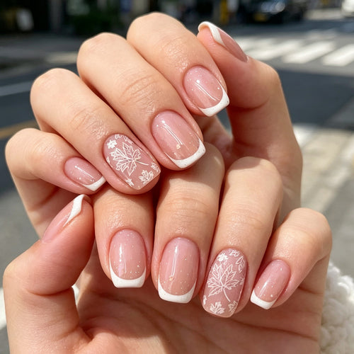 Florale Französische Spitze Nagelverzierungen Karnz