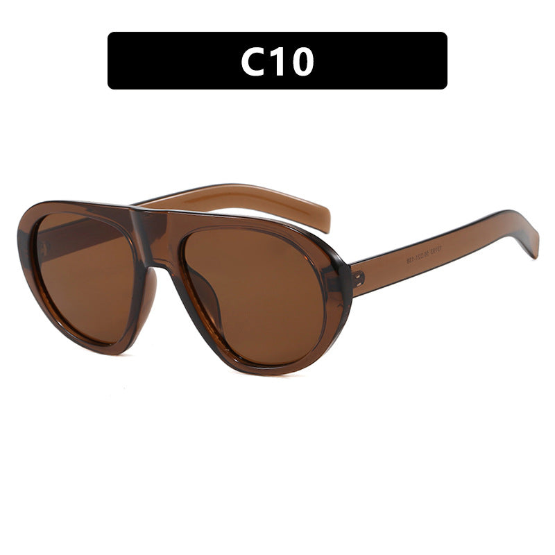 Damen auffällige Sonnenbrille mit futuristischem Rahmen und robustem Design Karnz