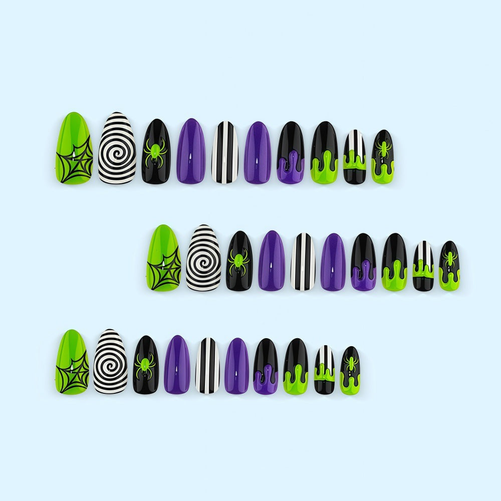 Halloween Kunstnagelset mit Spinnen- und Gespensterdesign Karnz