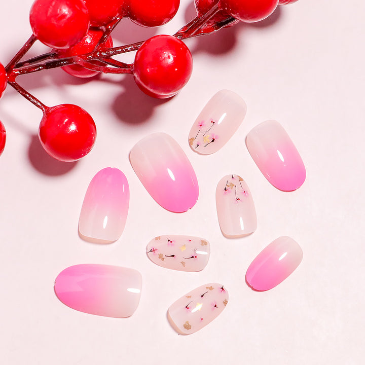 DIY Press-On Nail Art Set mit Blumendesign Karnz