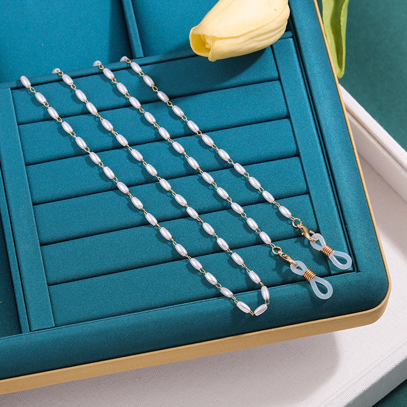 Elegante Perlenkette Brillenband Karnz