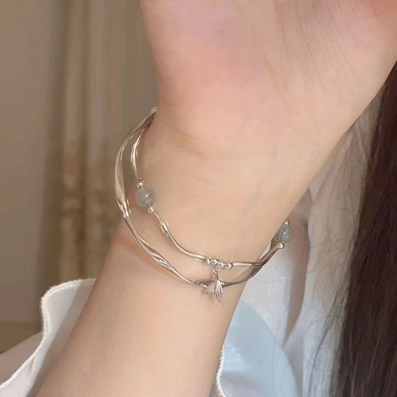 Elegante Silber Fisch Charm Armband Karnz