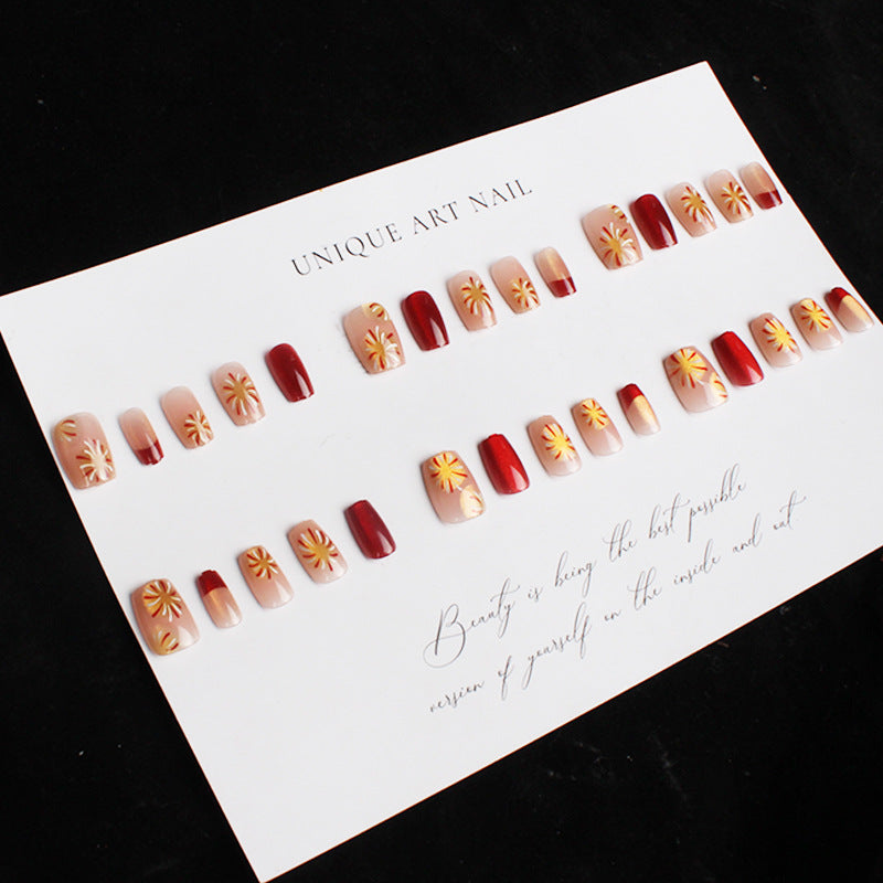 Künstlerisches French Tip Press-On Nagelset