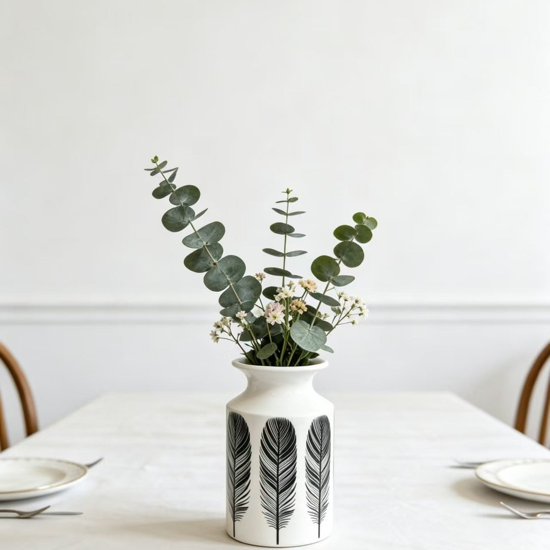 Dekorative Feder Druck Vase Karnz