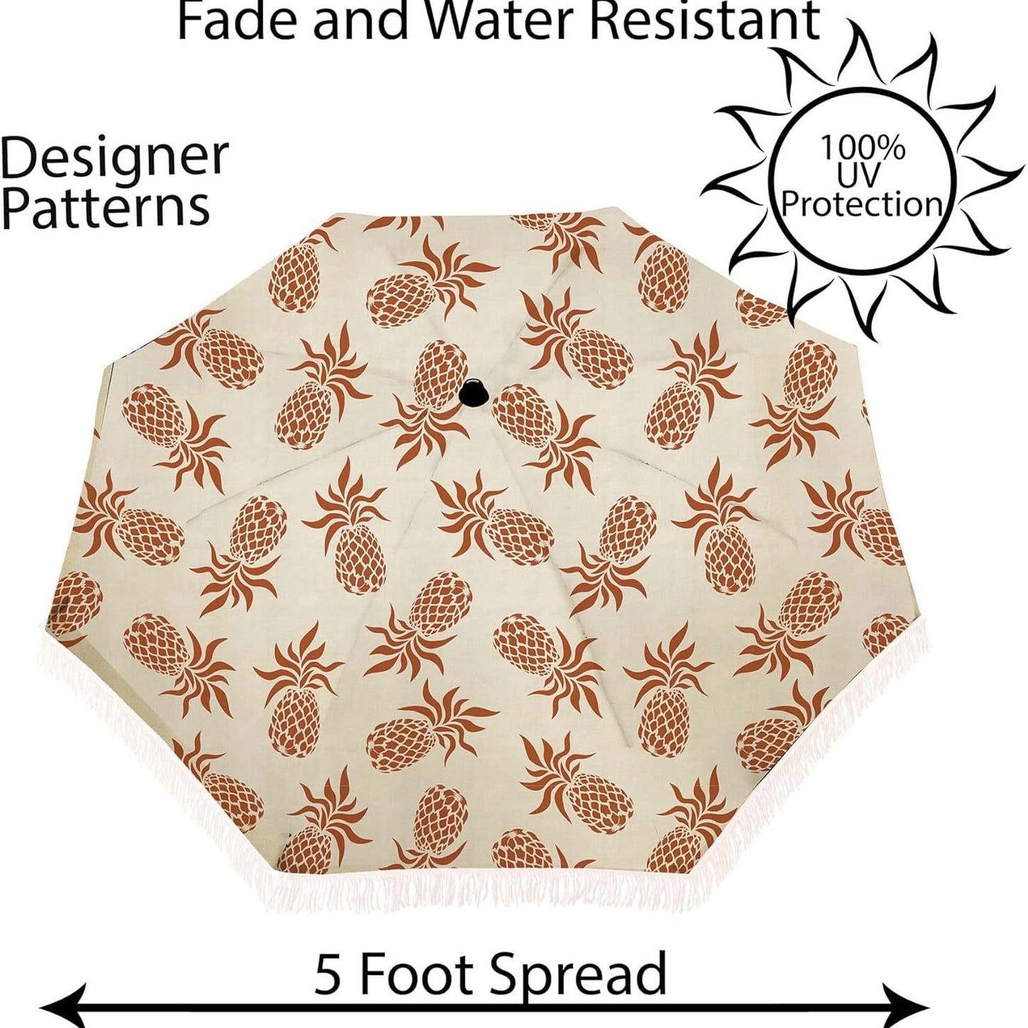 Damen Strand-Sonnenschutzschirm mit elegantem Fransen-Design Karnz