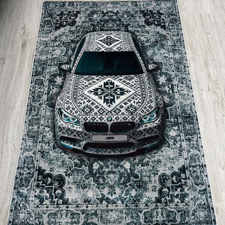 Dekorativer, automobil-inspirierter Teppich