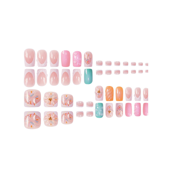 3D Floral Decorative Press-On Nails Set Karnz