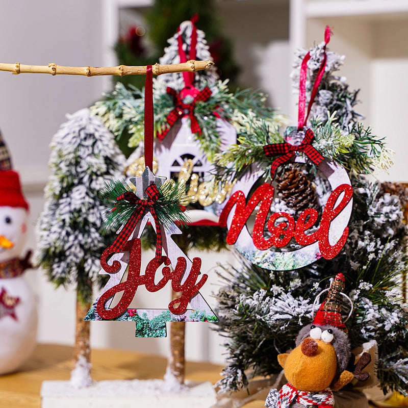 Dekoratives Holzschild mit Weihnachtsbotschaft Karnz