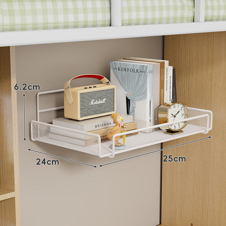Niedrigprofiliertes Mesh-Unter-Schienen-Organizer-Regal für Bettgestelle und Etagenbett-Schienen