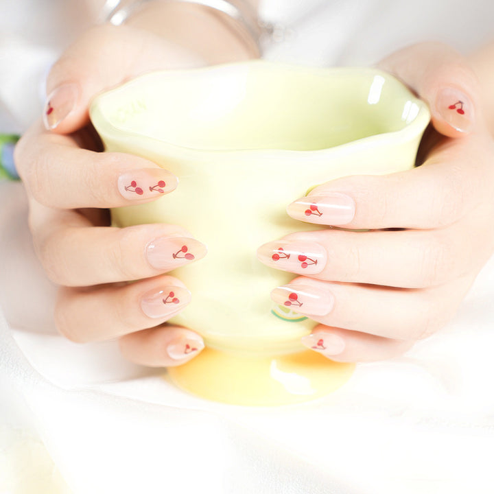 Künstlerisches Kirschblüten Press-On Nagelset Karnz