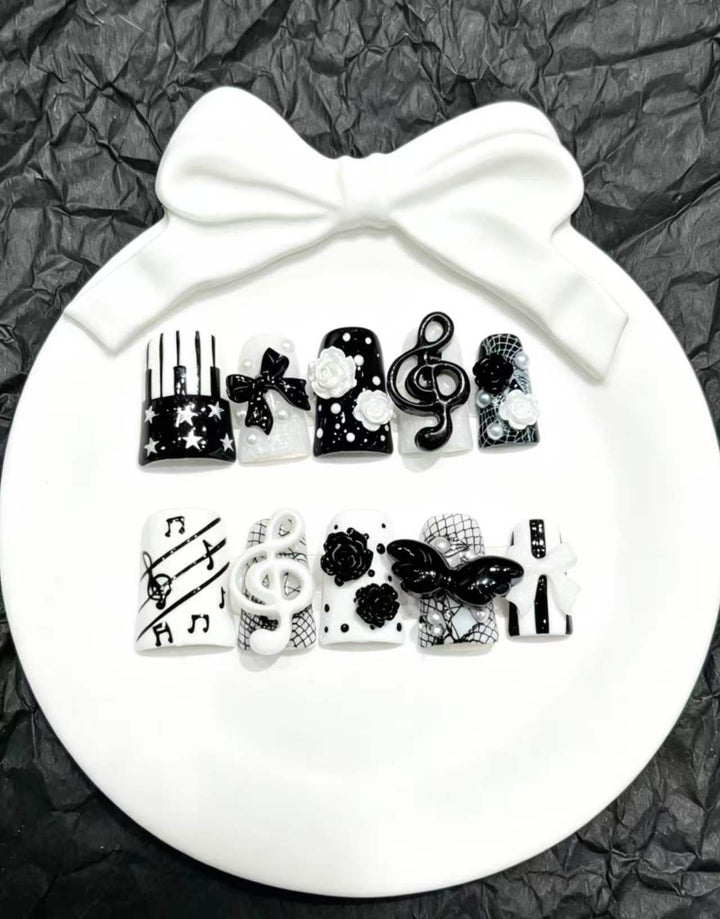 Künstlerisches Musikalisches Press-On Nail Art Set