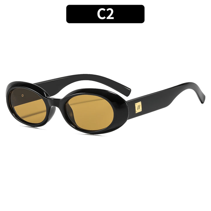 Elegante Retro-Ovalrahmen-Sonnenbrille