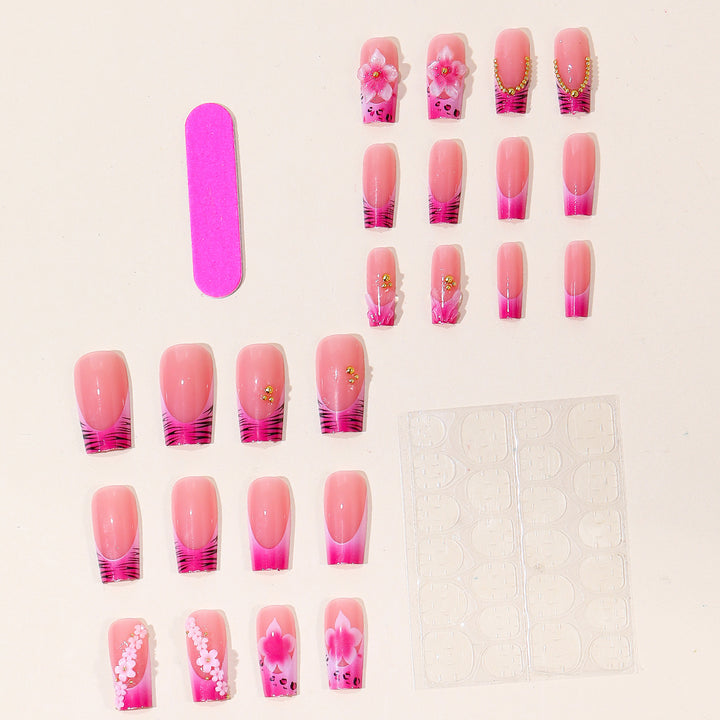 Blumengeschmückte Gel-Nagelkunstverlängerungen Karnz