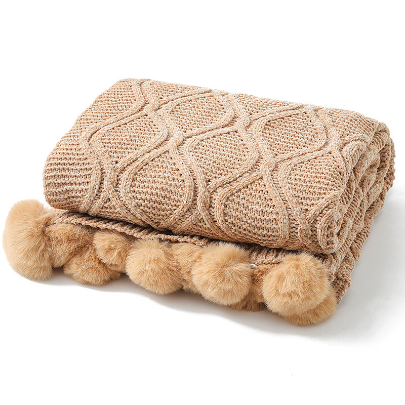 Dekorativer gestrickter Wurfdecke