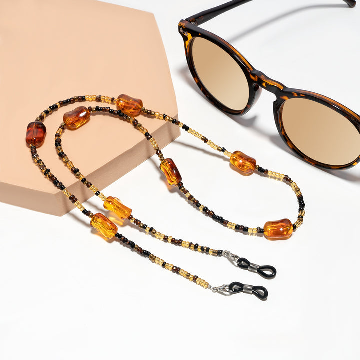 Elegante handgefertigte Perlenbrille Kette Karnz