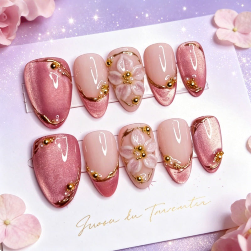 Dekoratives Floral Press-On Nagelset Karnz
